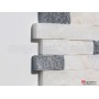 Patlatma Doğal Taş Duvar Mozaik Beyaz Fon Simli Mix  23x48mm -DT1207